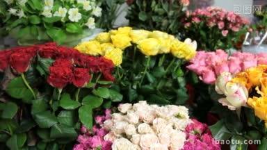 新鲜切花和花店安排跟踪拍摄
